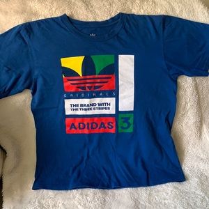 Adidas t shirt for boys blue with logo